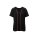Bluse m. Kontrastpaspeln, schwarz