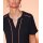 Bluse m. Kontrastpaspeln, schwarz