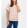 Bouclé blouse w. houndstooth pattern, ecru-camel