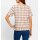 Bouclé blouse w. houndstooth pattern, ecru-camel