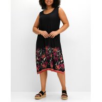 Jerseykleid mit Blumenprint, schwarz bedruckt