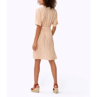 Dress with tie belt, apricot-ecru printed