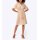 Dress with tie belt, apricot-ecru printed