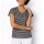 Print Shirt w. Ruching, black-ecru-striped