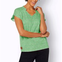 Print Shirt w. Ruching, apple-ecru-striped