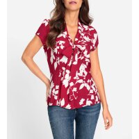 Druckbluse m. Schluppe, rot-weiß
