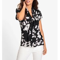 Druckbluse m. Schluppe, schwarz-weiß