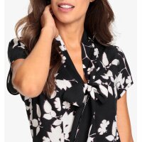Druckbluse m. Schluppe, schwarz-weiß