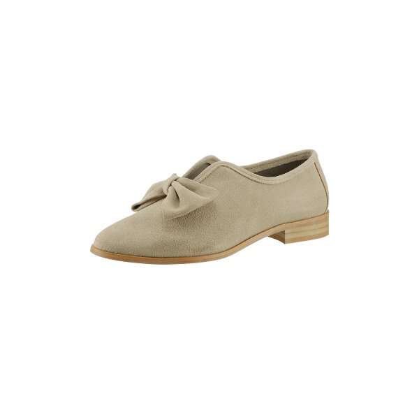 Galvijų zomšiniai šlepetės-slip on, smėlio spalvos