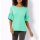 Shirt with volant sleeves, blue-green