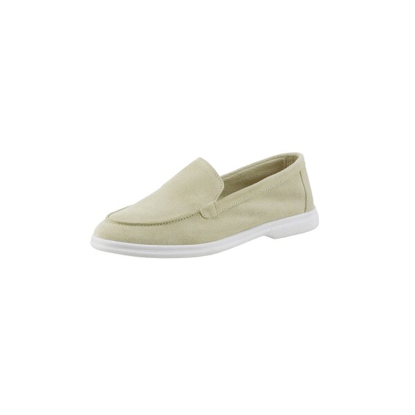 Bovine suede leather slip-on, sand