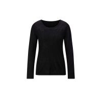 Pullover m. Mesh-Einsatz, schwarz