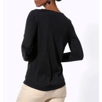 Pullover m. Mesh-Einsatz, schwarz