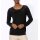 Pullover m. Mesh-Einsatz, schwarz