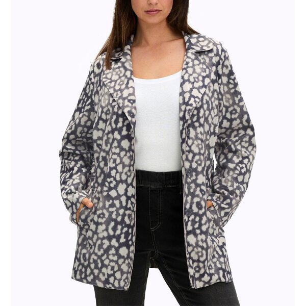 Jacket with leopard print, black-printed
