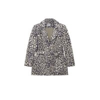 Jacket with leopard print, black-printed