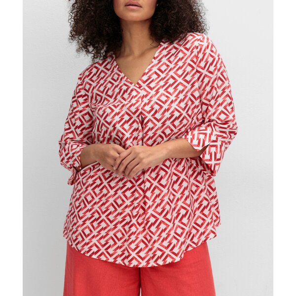 Tunic with 3/4 sleeves, lobster-patterned