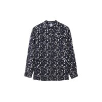 Hemdbluse im Doppelpack, schwarz + schwarz-bedruckt