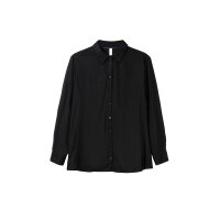 Hemdbluse im Doppelpack, schwarz + schwarz-bedruckt