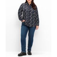 Hemdbluse im Doppelpack, schwarz + schwarz-bedruckt