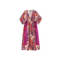 Maxi smock dress, pink patterned