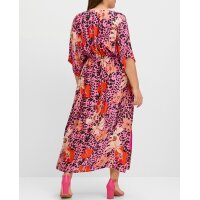 Maxi smock dress, pink patterned