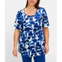 Shirt with Angel Sleeves, cobalt-patterned