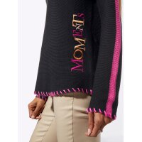 Pullover m. Stickerei, schwarz-fuchsia