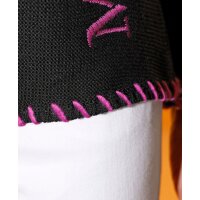 Pullover m. Stickerei, schwarz-fuchsia