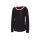 Pullover m. Stickerei, schwarz-fuchsia