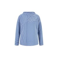 Shirt in Ripp-Optik, ecru-mittelblau-gestreift
