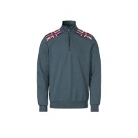 Herren-Sweatshirt m. Print, rauchblau-meliert