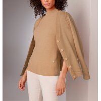 Merino-Kaschmir-Strickjacke, camel-meliert