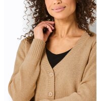 Merino-Kaschmir-Strickjacke, camel-meliert