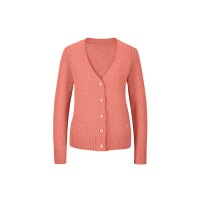Merino-Kaschmir-Strickjacke, koralle-meliert