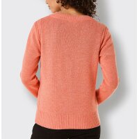 Merino-Kaschmir-Strickjacke, koralle-meliert