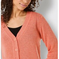 Merino-Kaschmir-Strickjacke, koralle-meliert