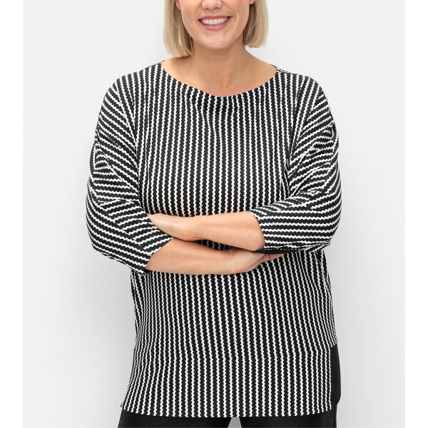 3/4-Arm-Shirt, schwarz-weiß