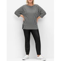 3/4-Arm-Shirt, schwarz-weiß