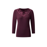 3/4-Arm-Shirt m. Mesh-Einsatz, burgund