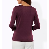 3/4-Arm-Shirt m. Mesh-Einsatz, burgund