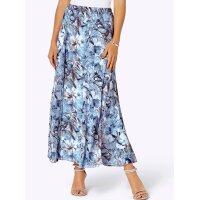 Georgette-Schlupfrock, hellblau-ecru-bedruckt
