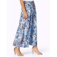 Georgette-Schlupfrock, hellblau-ecru-bedruckt