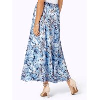Georgette-Schlupfrock, hellblau-ecru-bedruckt