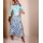 Georgette-Schlupfrock, hellblau-ecru-bedruckt