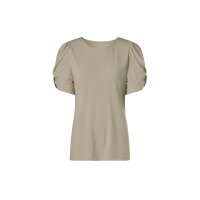 Shirt m. Raffungen, sesam