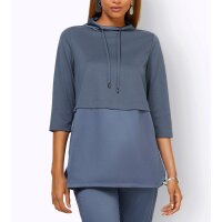 3/4-Sleeve Shirt in Layered Look, smoke blue