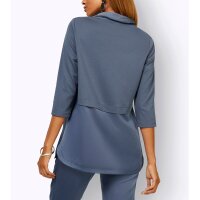 3/4-Sleeve Shirt in Layered Look, smoke blue