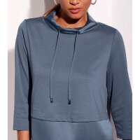 3/4-Sleeve Shirt in Layered Look, smoke blue
