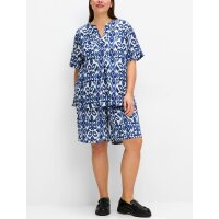 Tunic + Bermuda shorts, ecru patterned